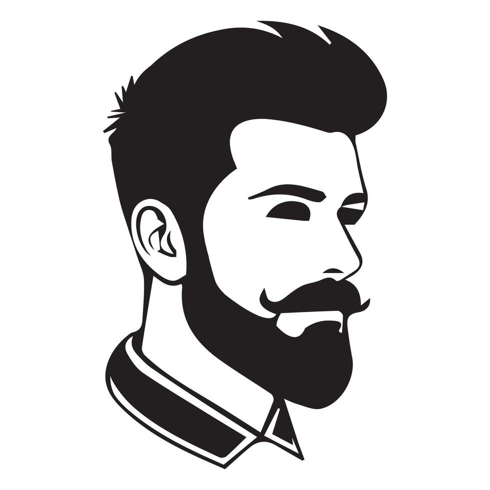 Dapper Beard and Mustache Silhouette Graphic vector