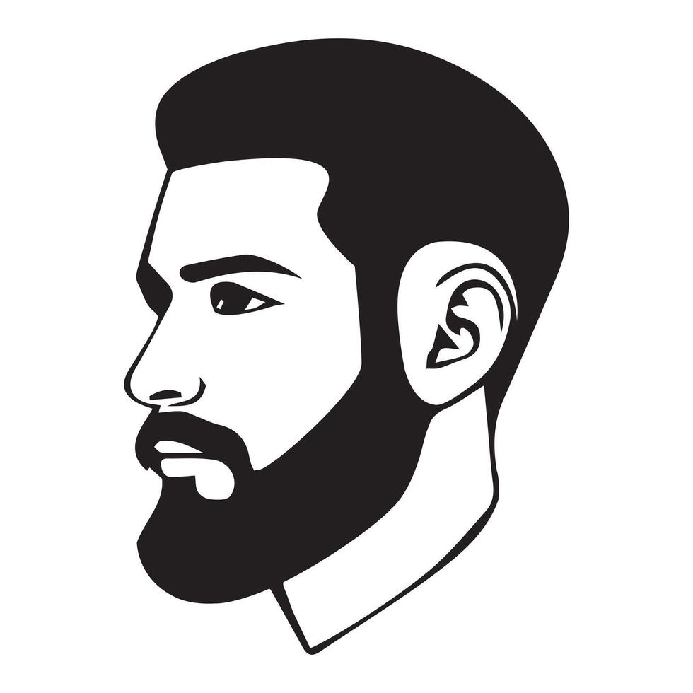Beard and Mustache Silhouette Illustration Design vector