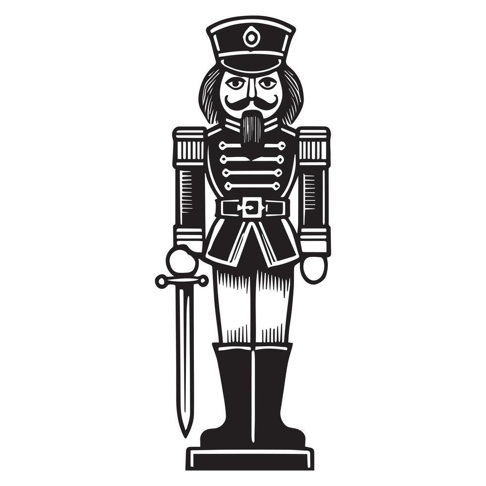 Enchanting Christmas Nutcracker Doll Artwork for the Holidays vector