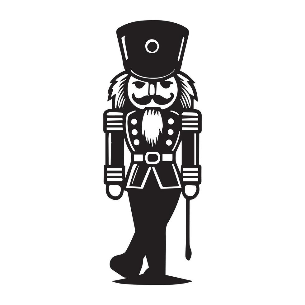 Classic Festive Nutcracker Doll Illustration for Christmas Creations vector