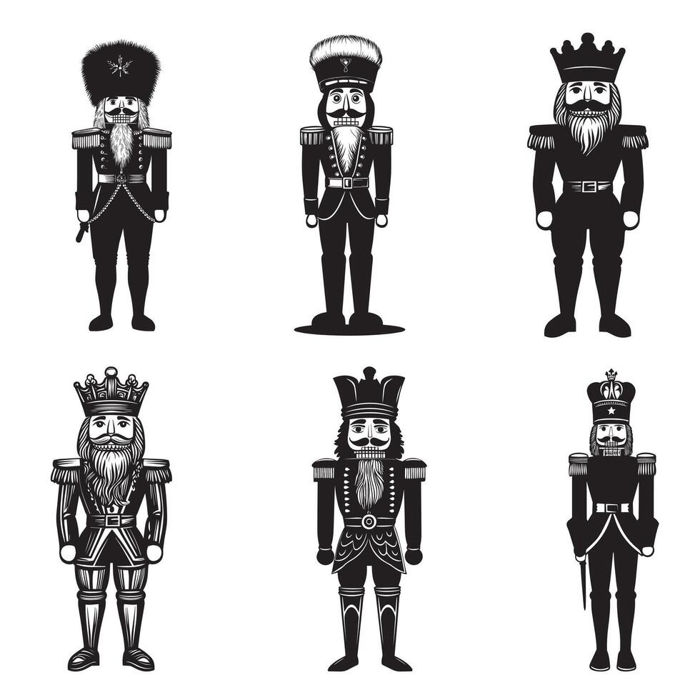 Christmas Nutcracker Officer Illustration Design Collection vector