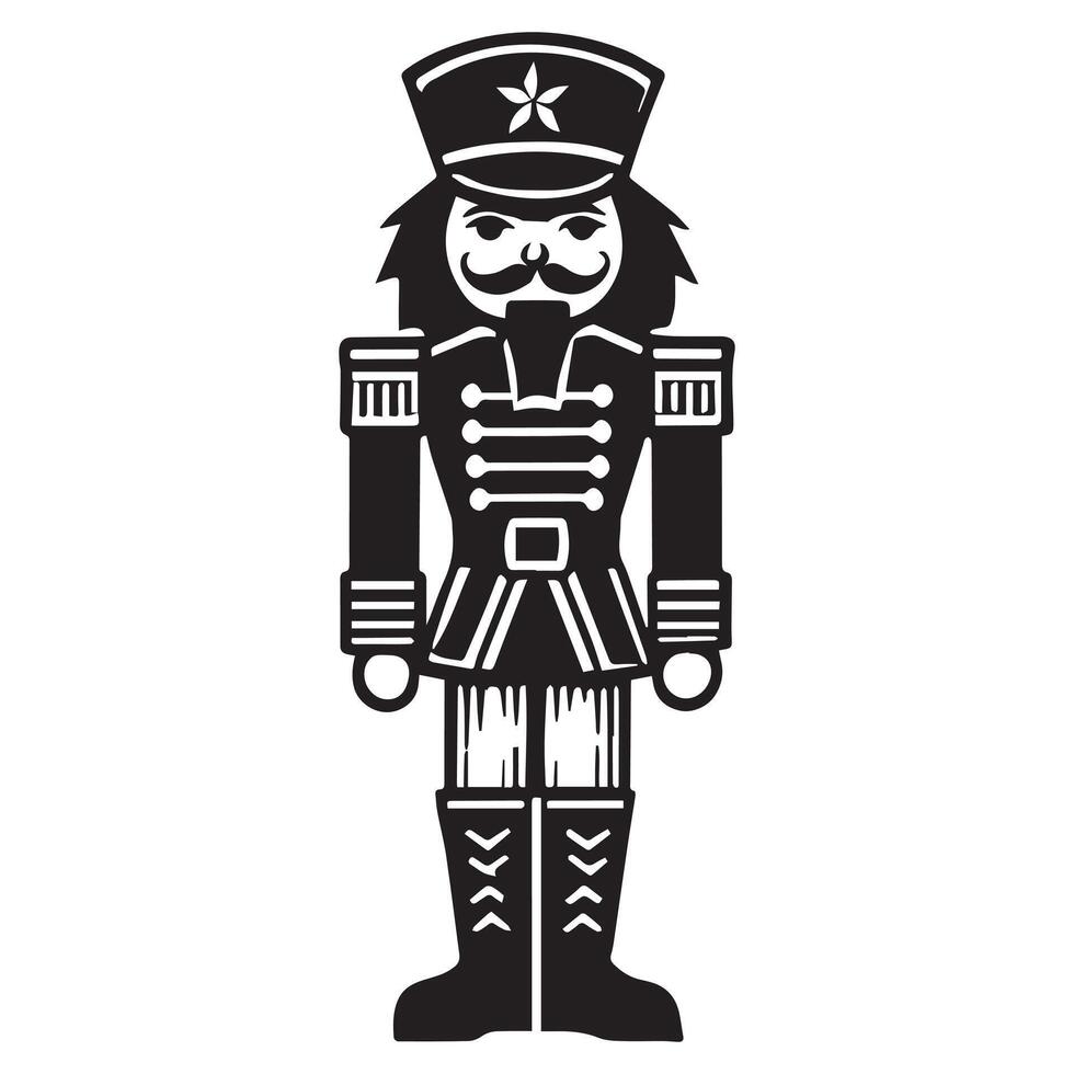 Traditional Christmas Nutcracker Doll Illustration for Festive Themes vector