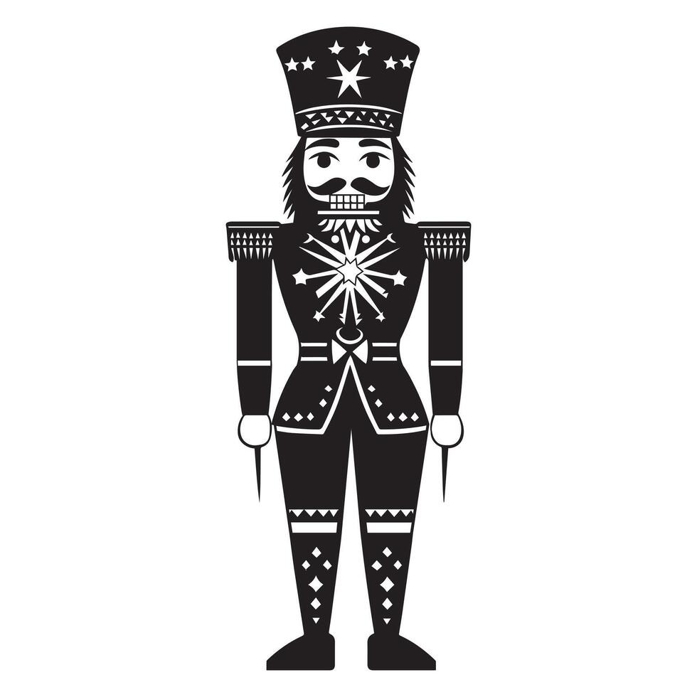 Festive Christmas Nutcracker Doll Illustration for Seasonal Magic vector