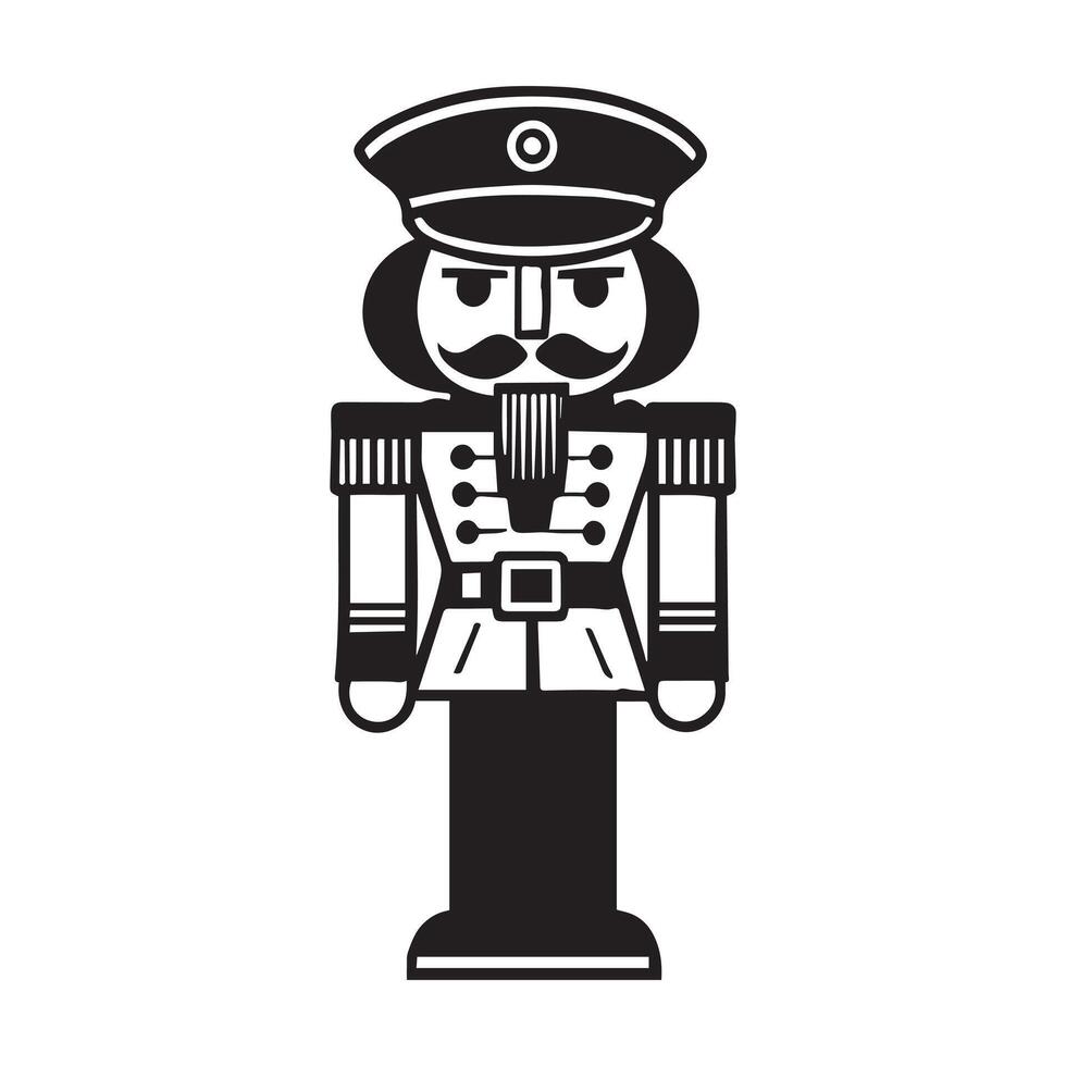 Holiday Nutcracker Doll Illustration in Traditional Christmas Style vector
