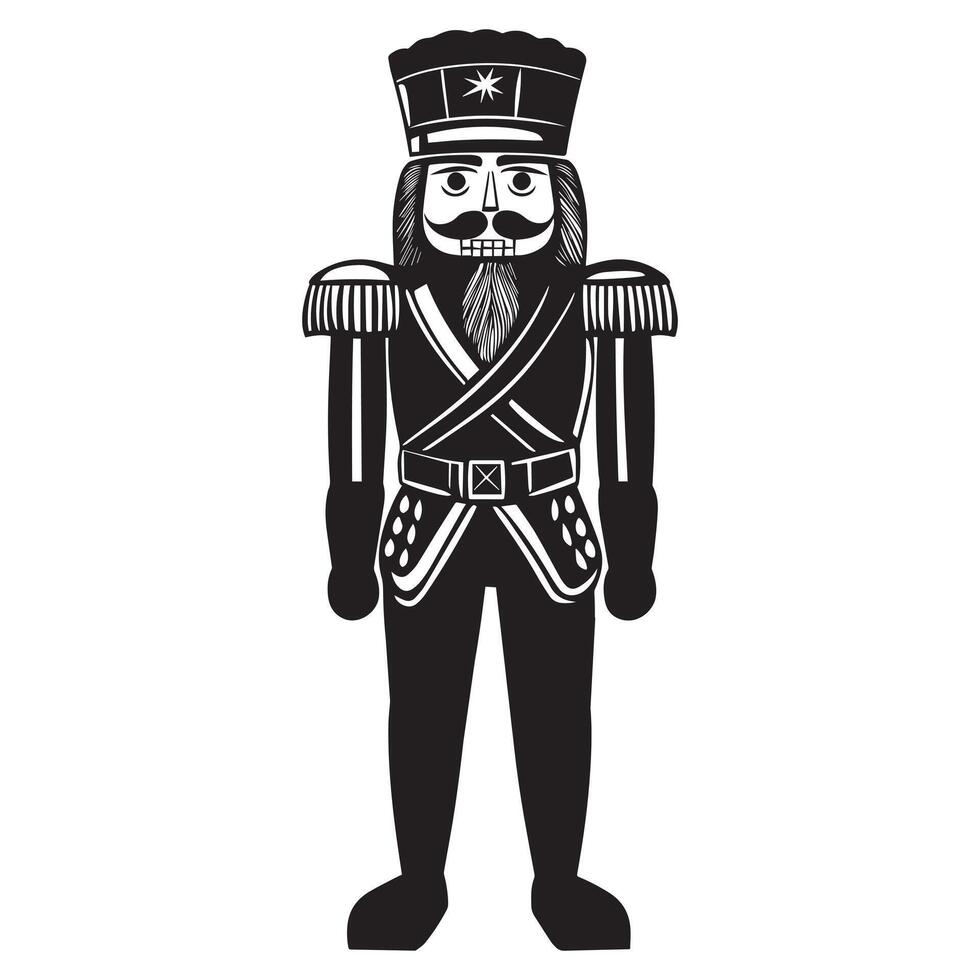 Classic Christmas Nutcracker Doll Illustration for Holiday Fun vector