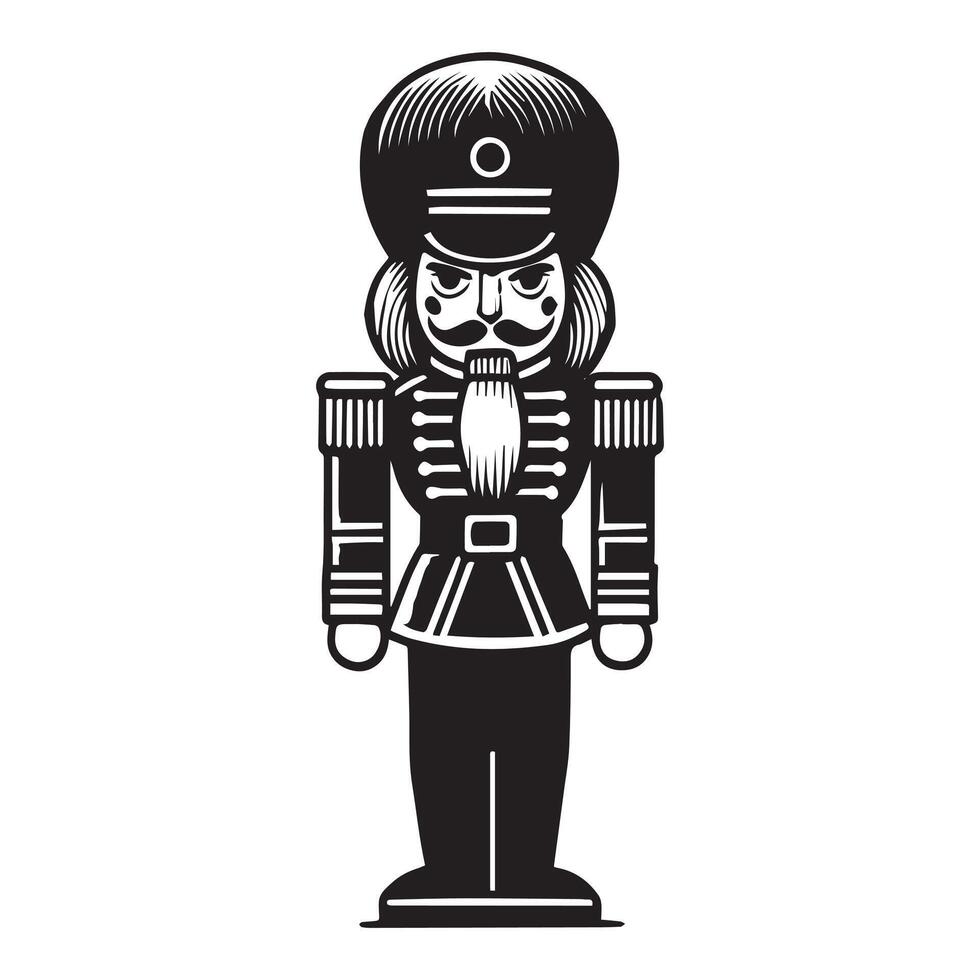 Beautiful Nutcracker Doll Illustration for Festive Christmas Decor vector
