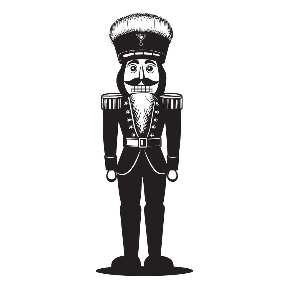 Elegant Christmas Nutcracker Doll Illustration for Seasonal Art vector