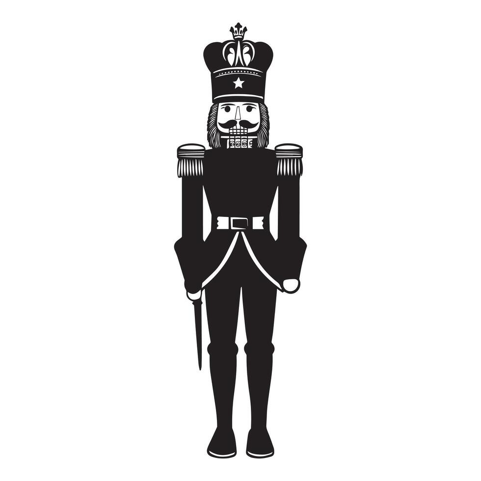 Christmas Nutcracker Doll Illustration in Classic Festive Colors vector