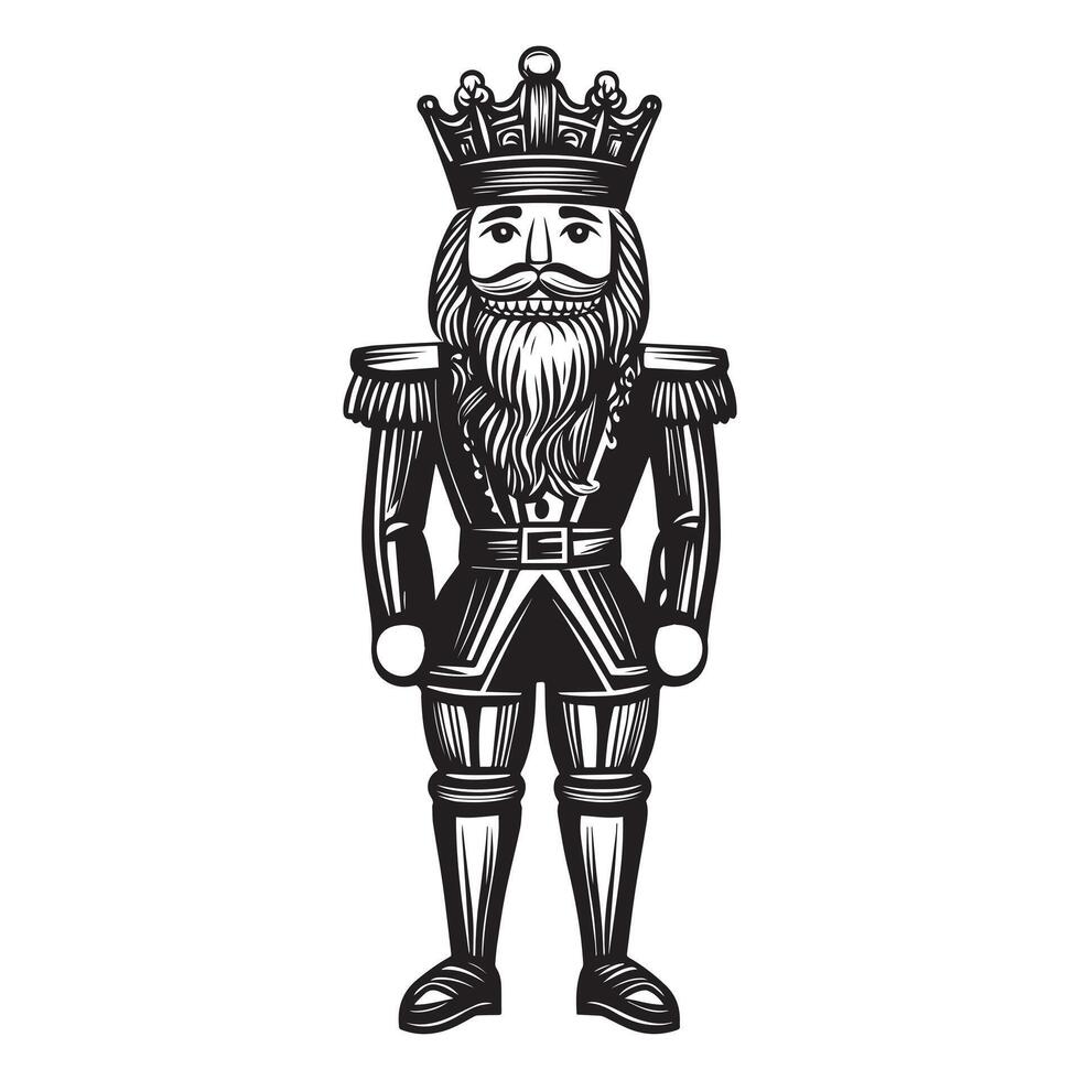 Christmas Nutcracker Doll Illustration for Seasonal Crafts vector