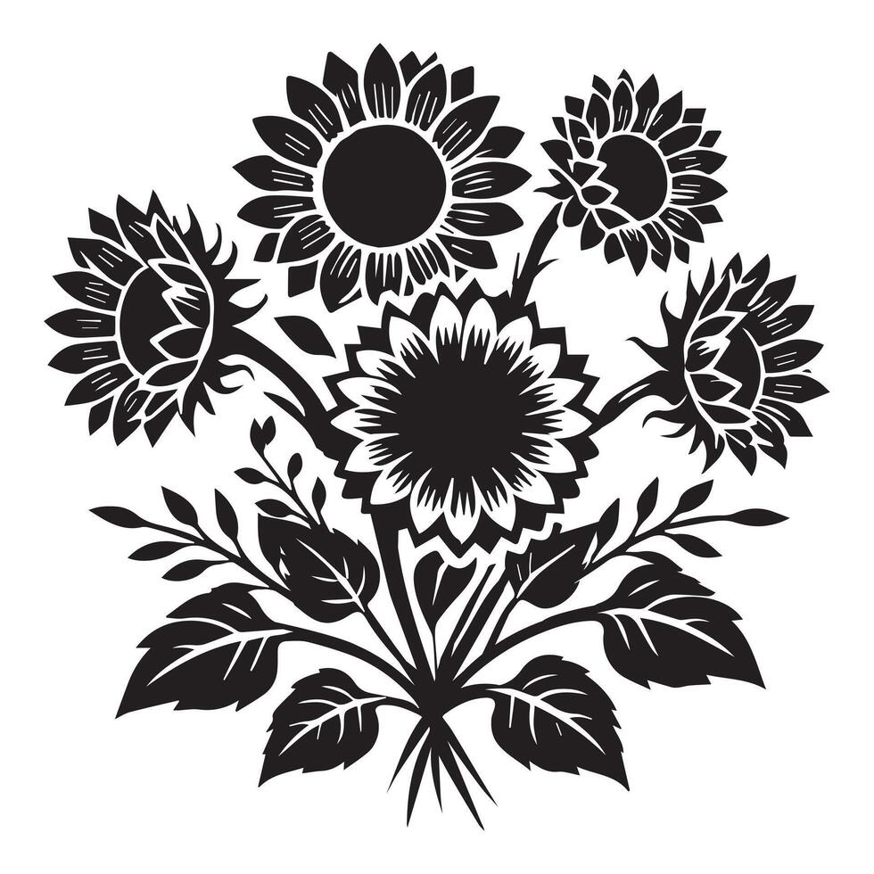 Playful Sunflower Plant Clipart for Kids and Fun Themes vector