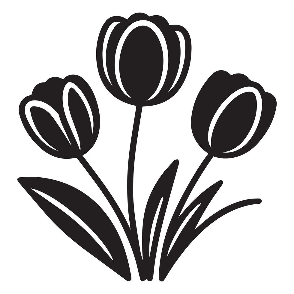 Charming Tulip Floral Illustration Design vector