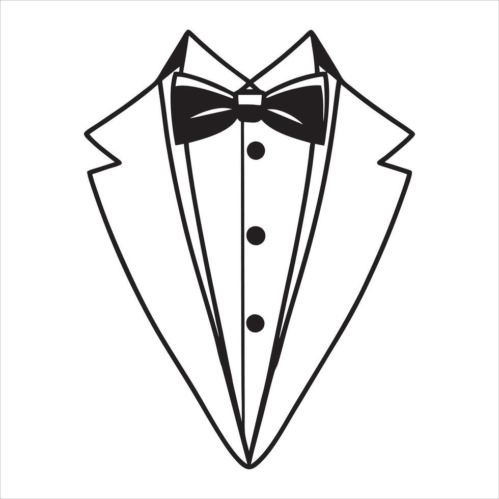 Fashion-Forward Tuxedo Suit Illustration vector
