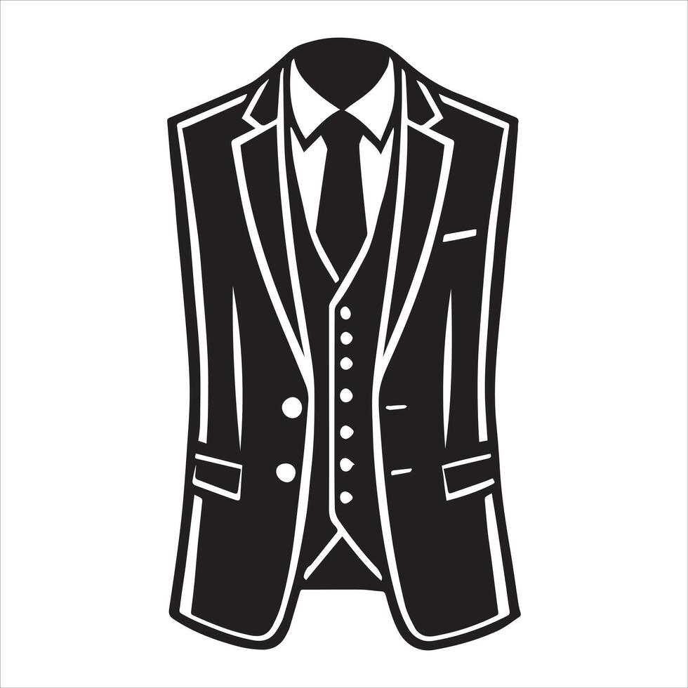 Artistic Tuxedo Suit Design for Men vector