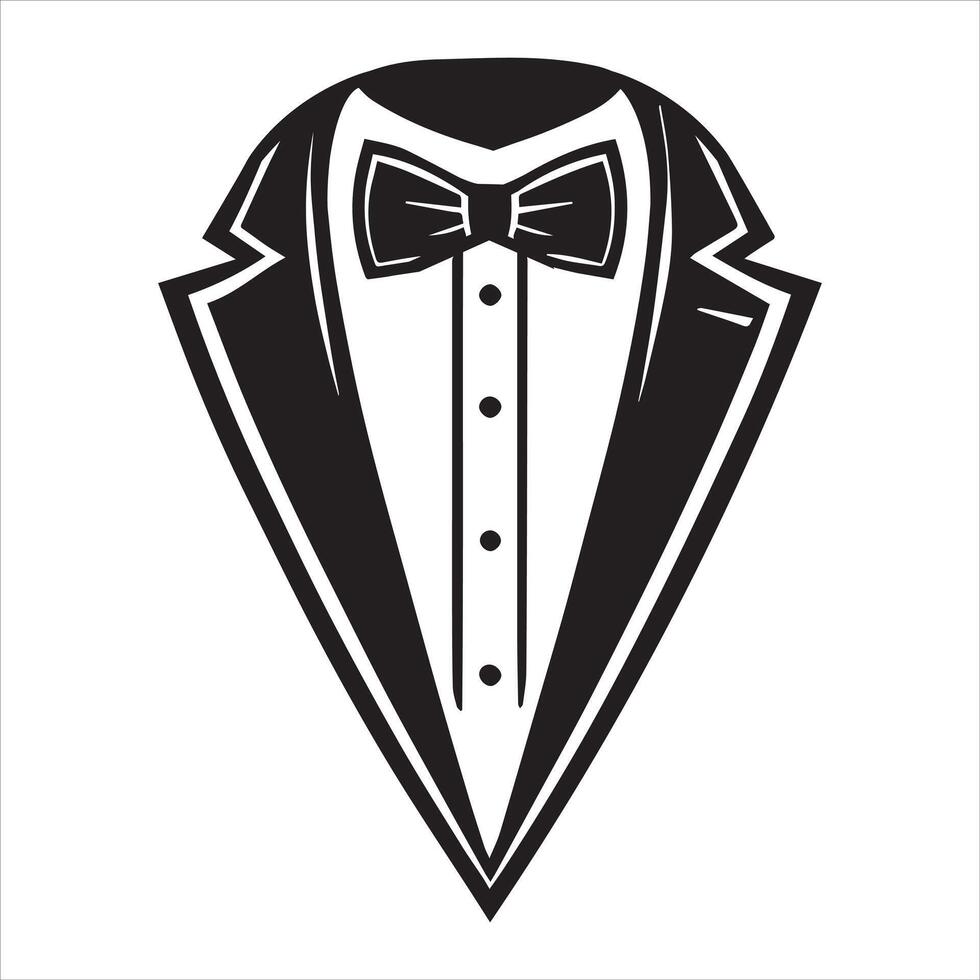 Dapper Tuxedo Suit Illustration for Men vector