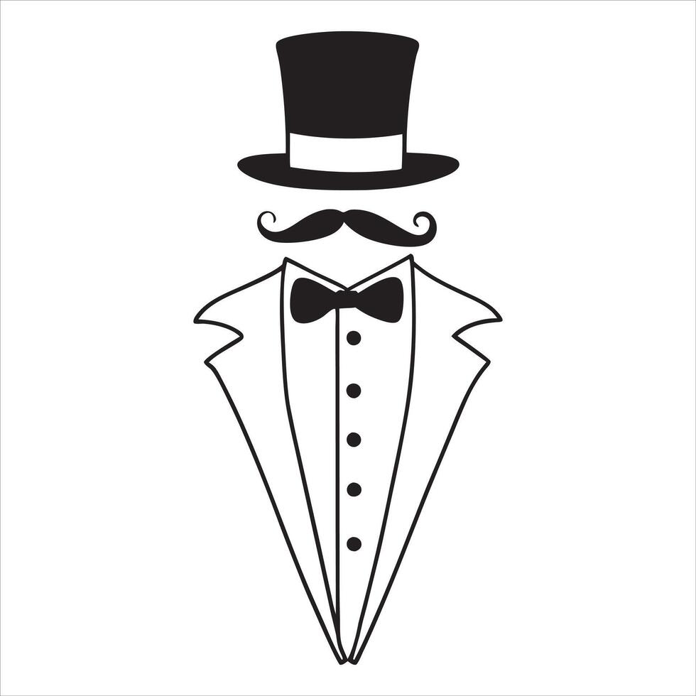 Fashionable Mens Tuxedo Suit Design vector