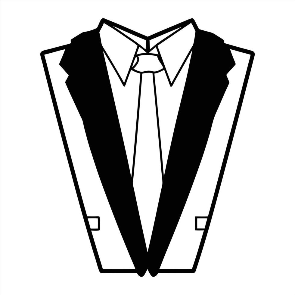 Sophisticated Tuxedo Suit Illustration vector