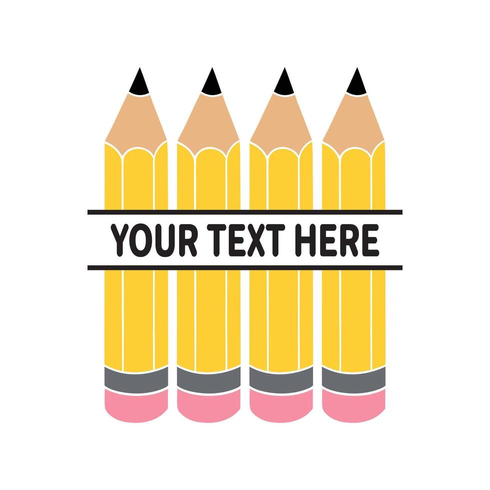 Whimsical School Pencil Design Collection vector