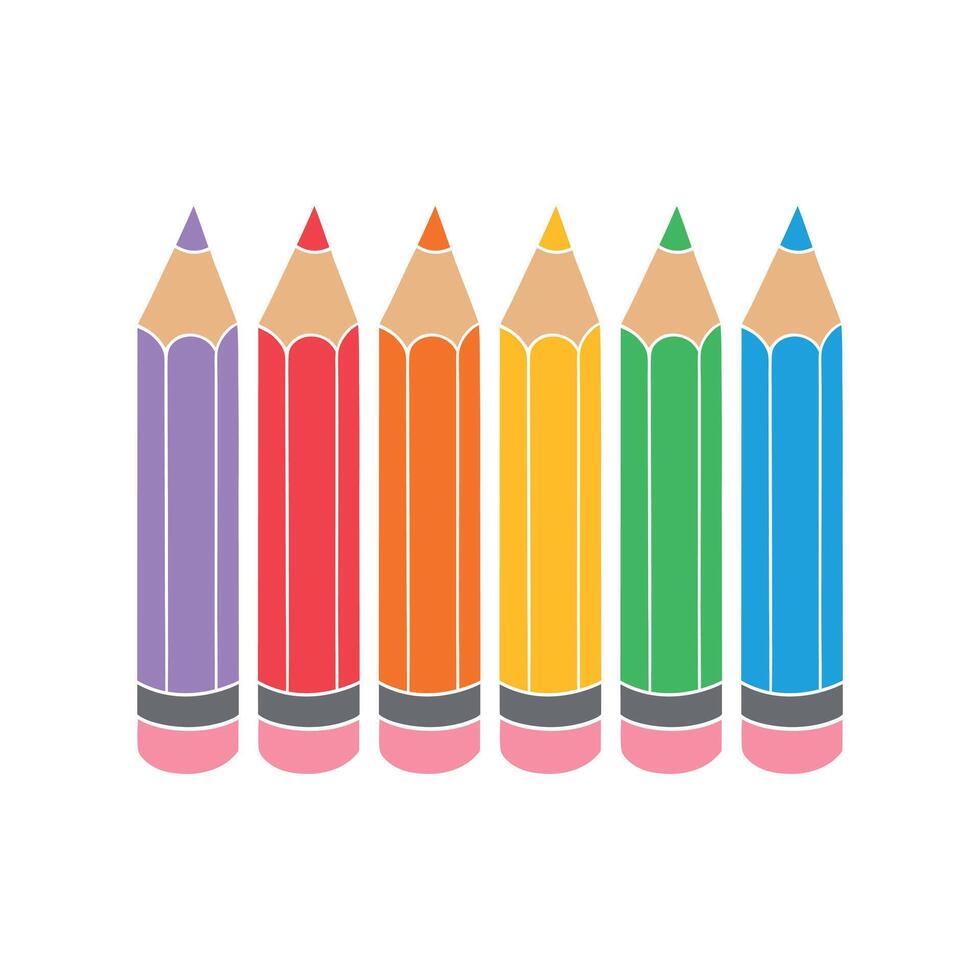 Cheerful Pencil Illustration Set for Learning vector