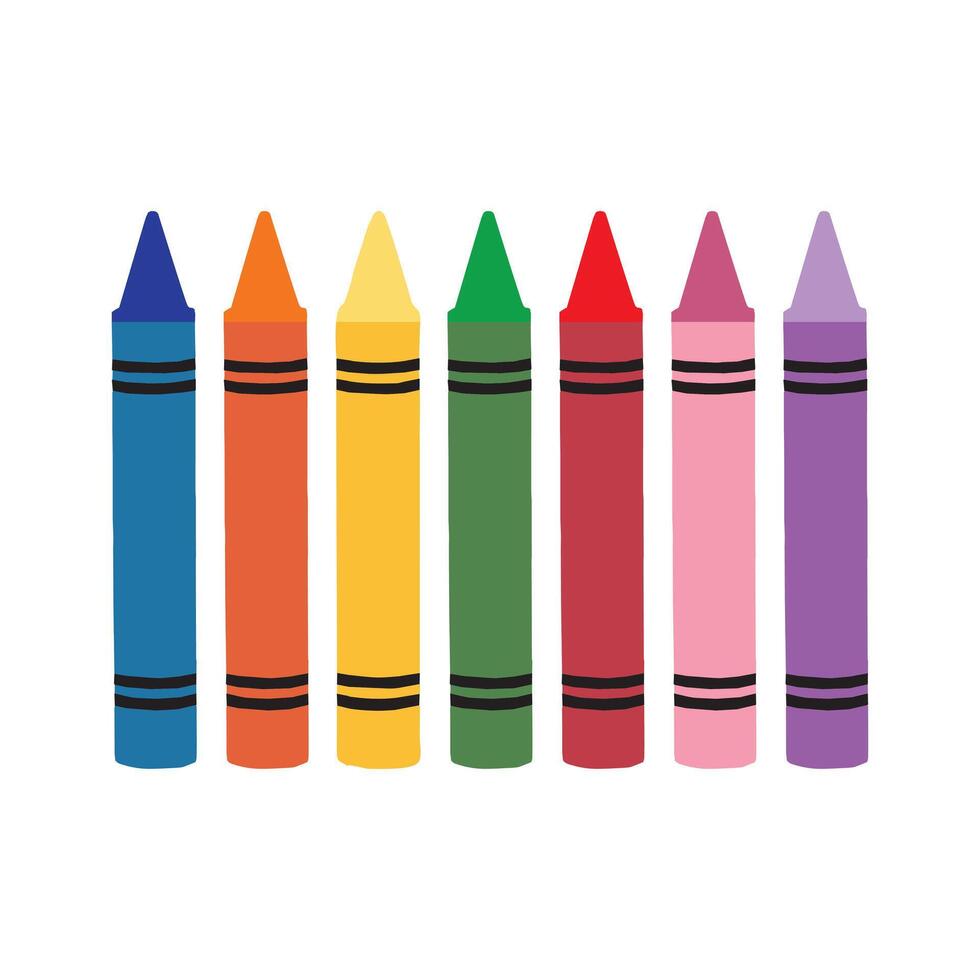 Vibrant Classroom Pencil Illustration Set vector