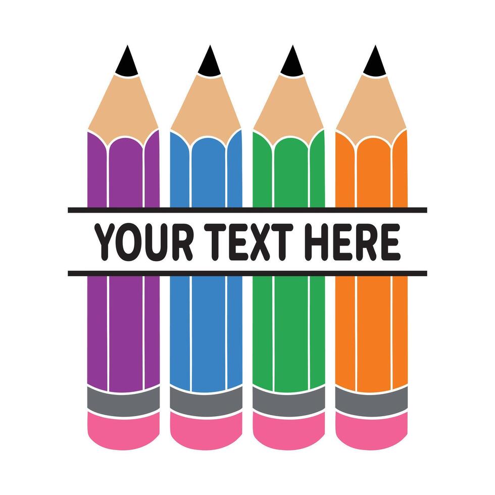 Vibrant Educational Pencil Illustration Collection vector