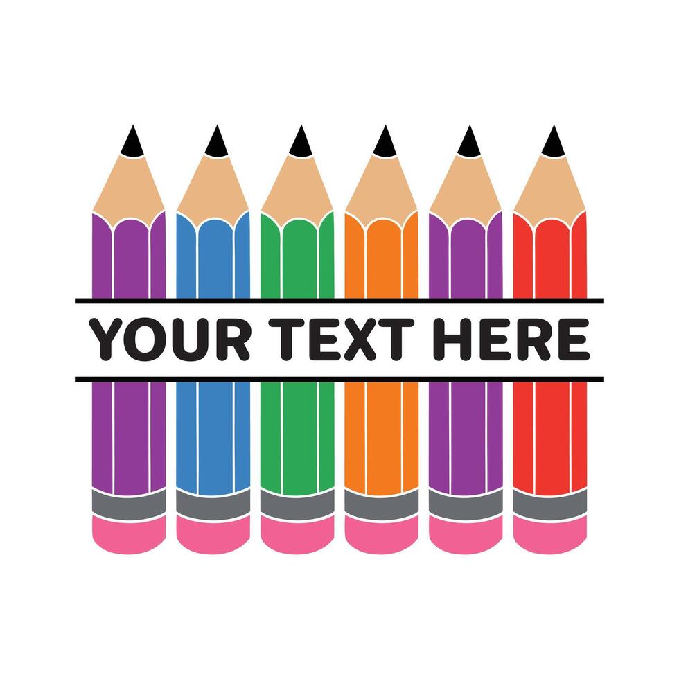 Colorful Pencil Illustration Bundle for Schools vector