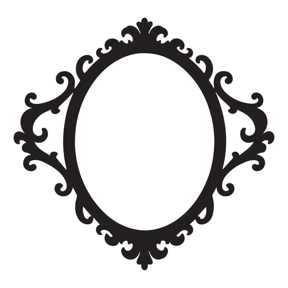 Shadowed Beauty Gothic Mirror Silhouette Design vector