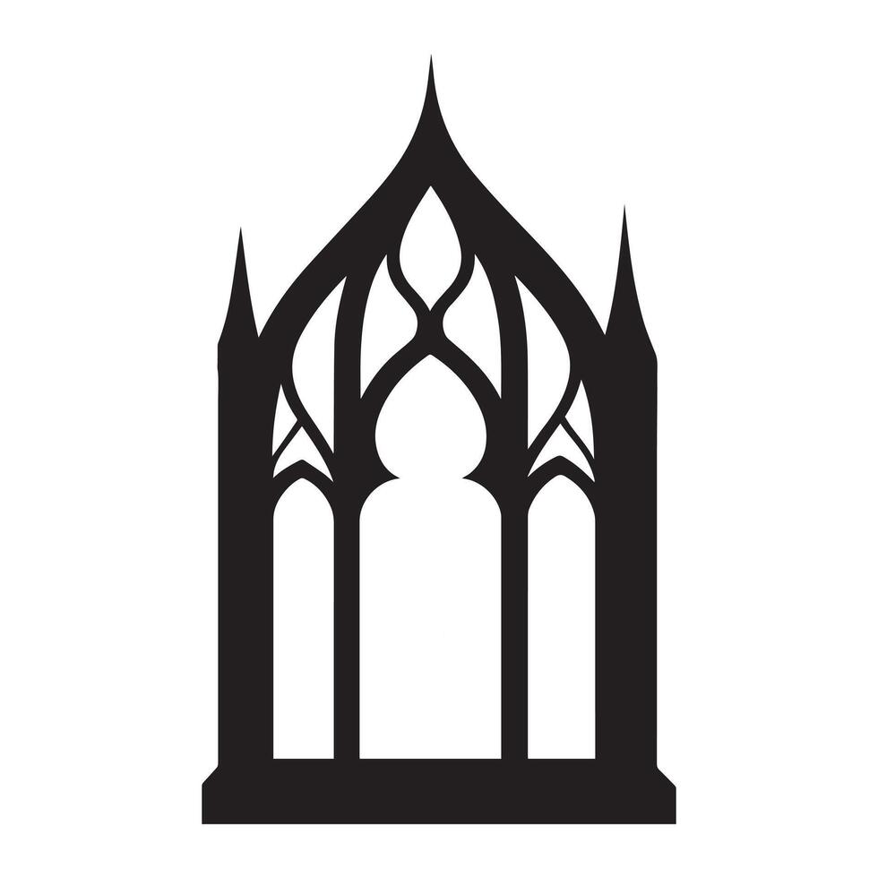 Sinister Gothic Mirror Silhouette Design vector