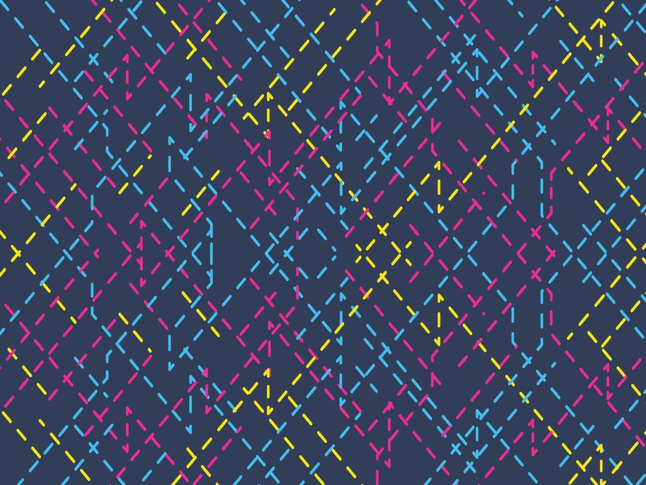 A colorful pattern of squares and triangles in blue, yellow, and pink vector