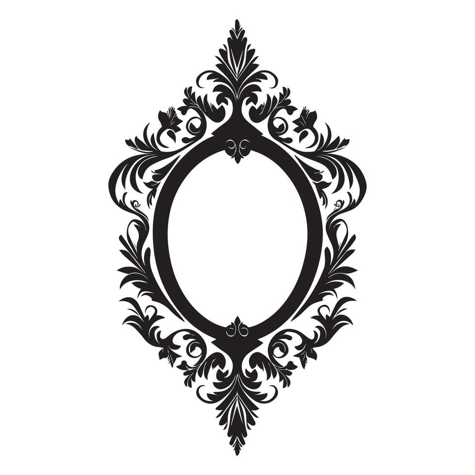 Alluring Gothic Mirror Silhouette Illustration vector