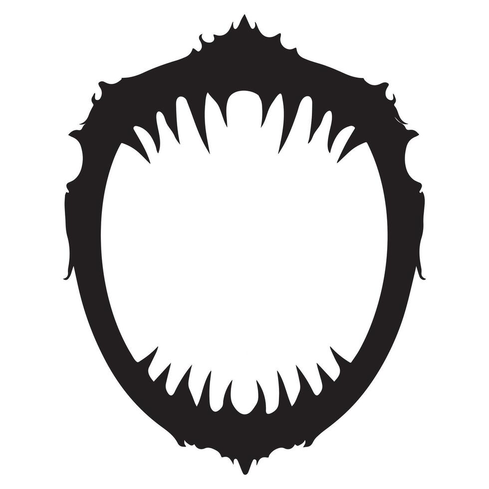 Shadowed Reflection Gothic Mirror Silhouette Art vector