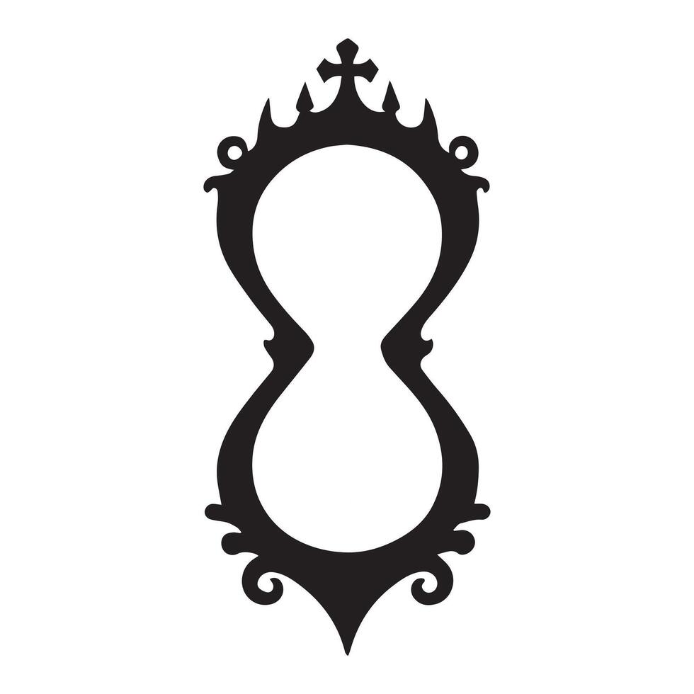 Obsidian Reflection Gothic Mirror Silhouette vector