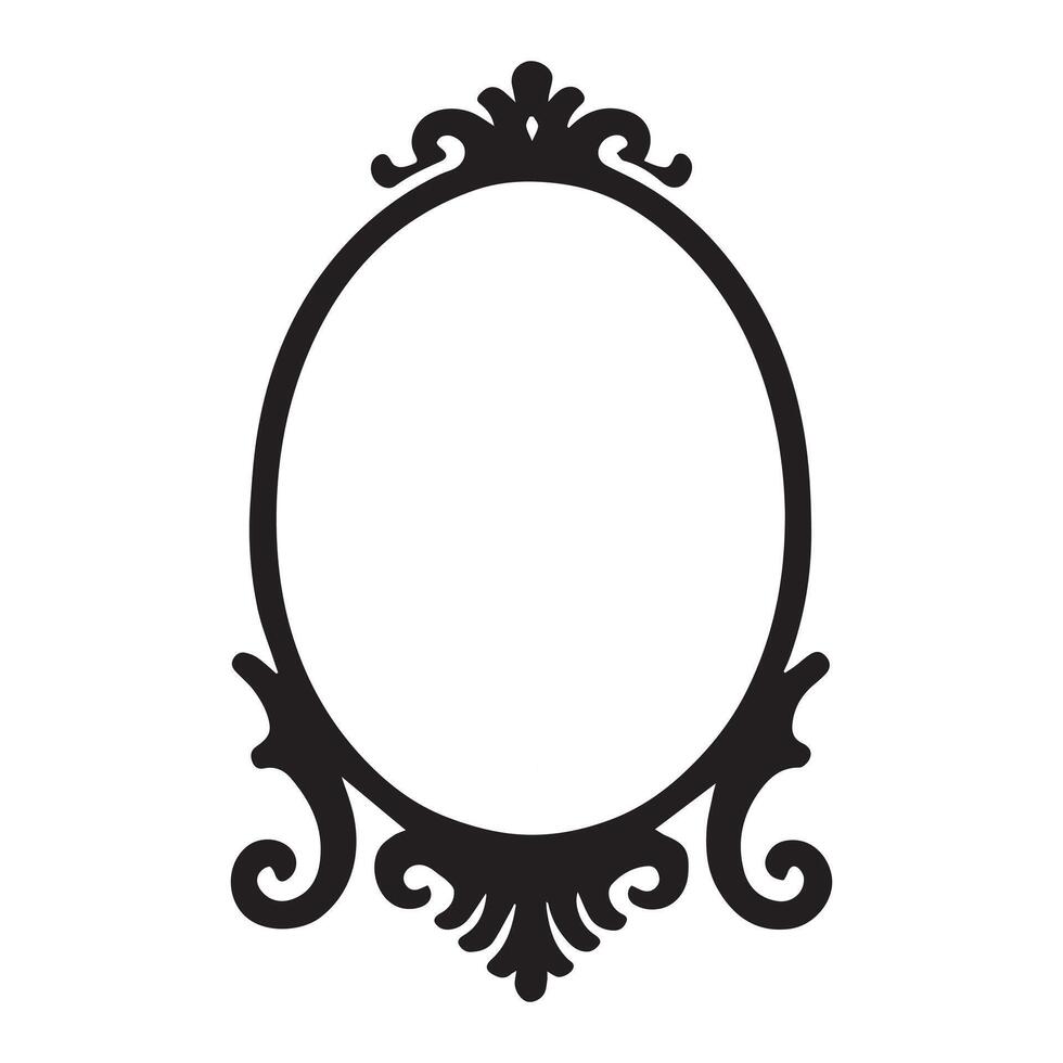 Cursed Reflection Gothic Mirror Silhouette Art vector