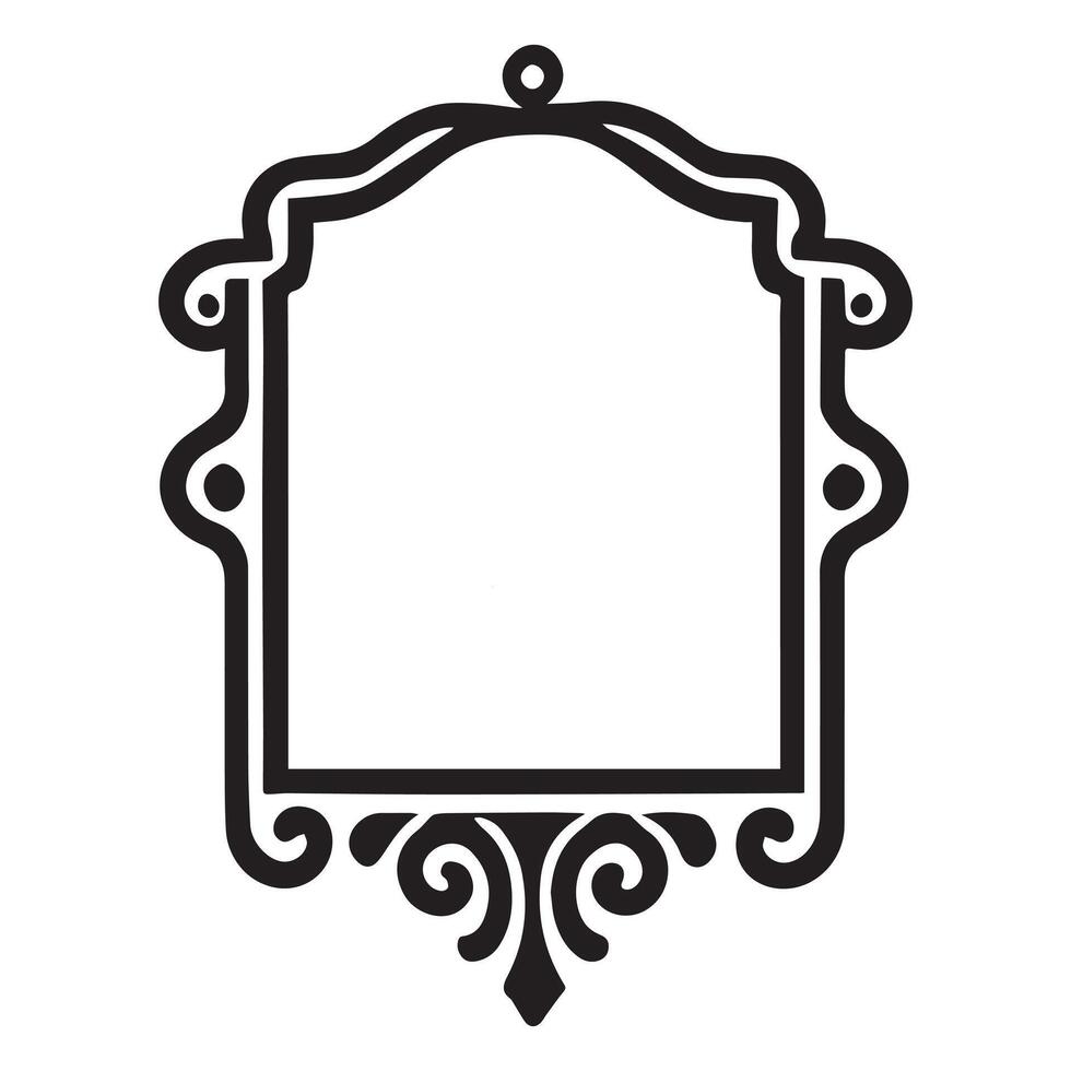 Veil of Shadows Gothic Mirror Silhouette Design vector