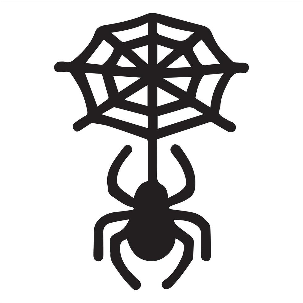 Simple and Stylish Spiderweb Silhouette Design vector