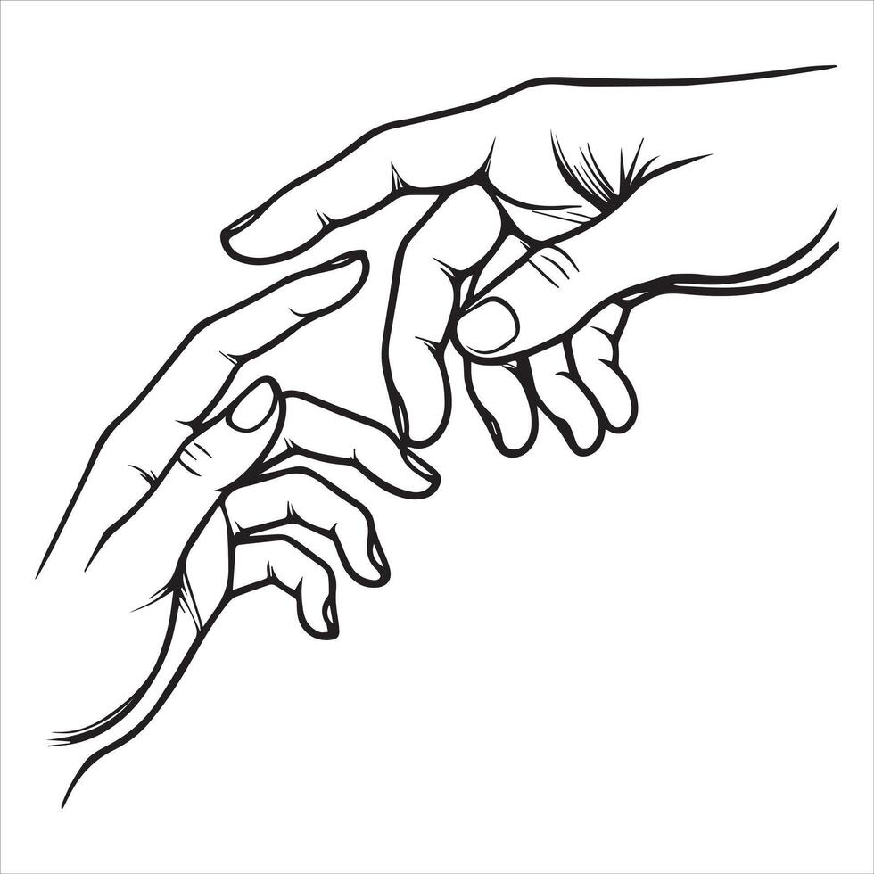Beautiful Holding Hands Clipart Illustration Design for Couples vector