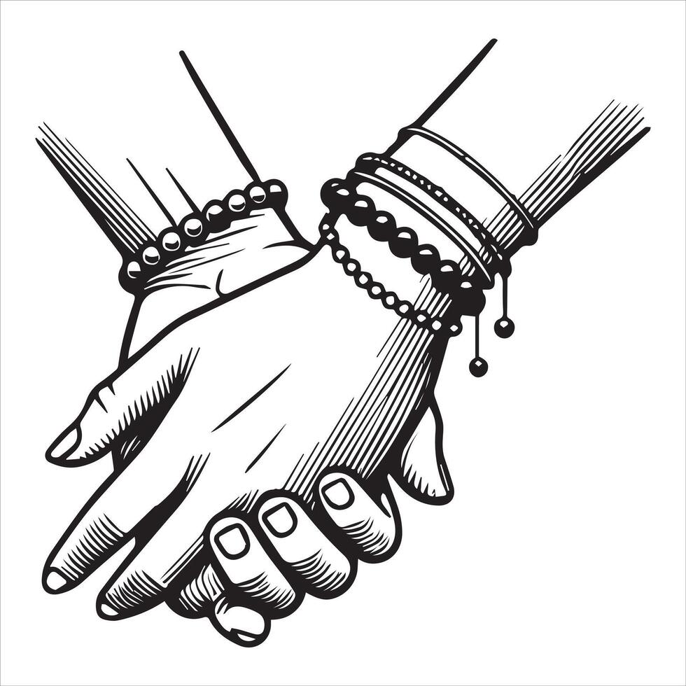 Unique Holding Hands Clipart Illustration Design for Digital Use vector