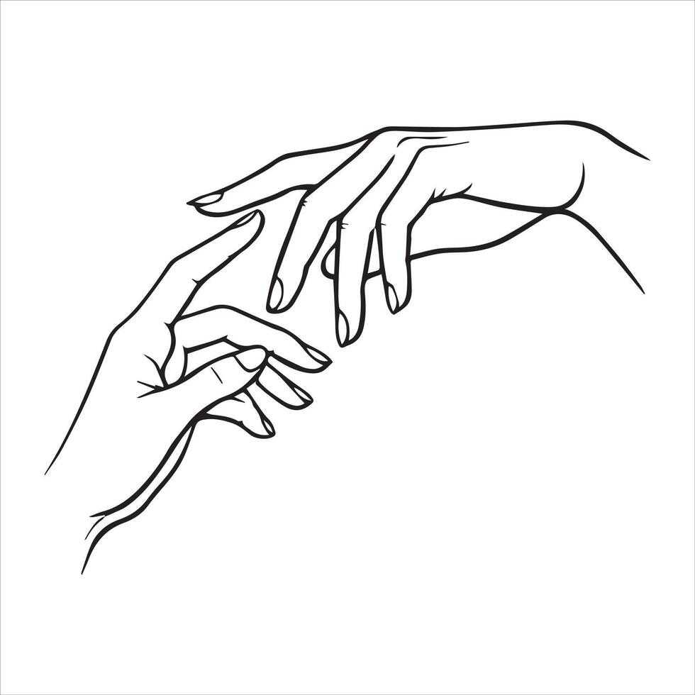 Holding Hands Clipart Illustration Design for Romantic Themes vector