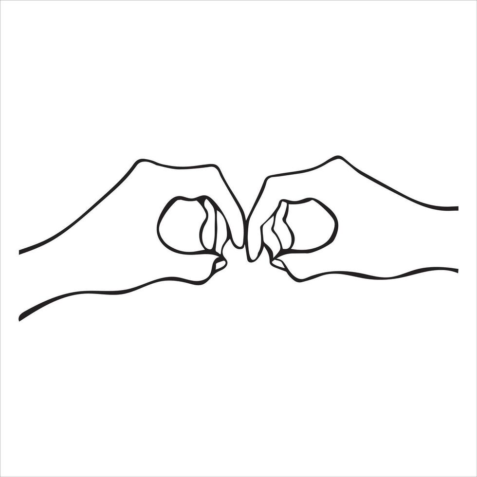 Minimalist Holding Hands Clipart Illustration Design for Posters vector