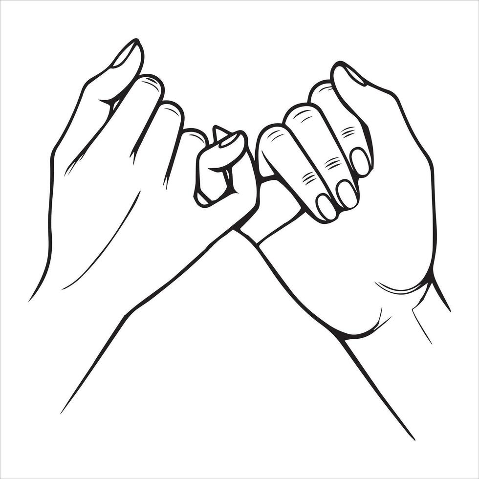Stylish Holding Hands Clipart Illustration Design for Invitations vector