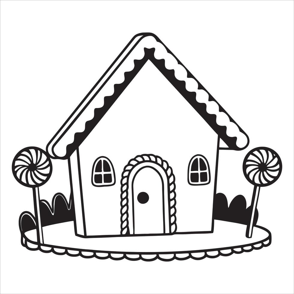 Handcrafted Gingerbread House Cookie Dough Design vector