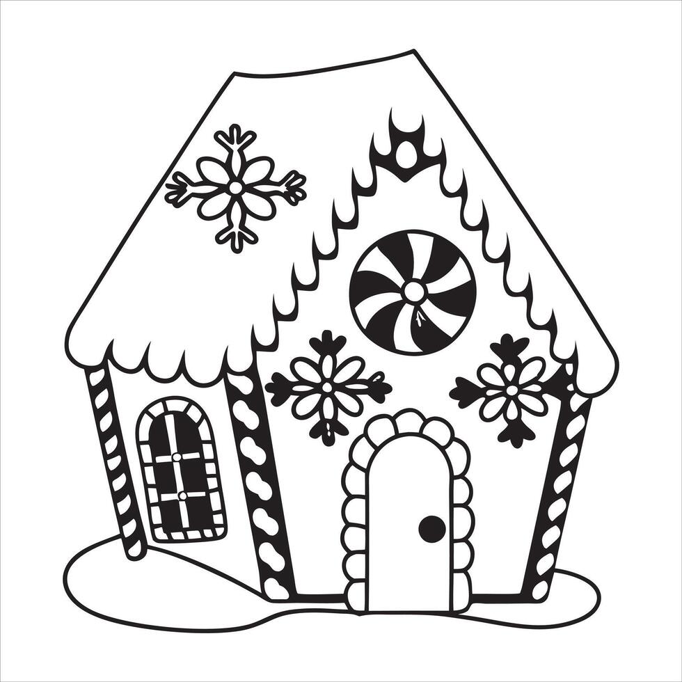 Gingerbread House Cookie Dough with Snowy Touch vector