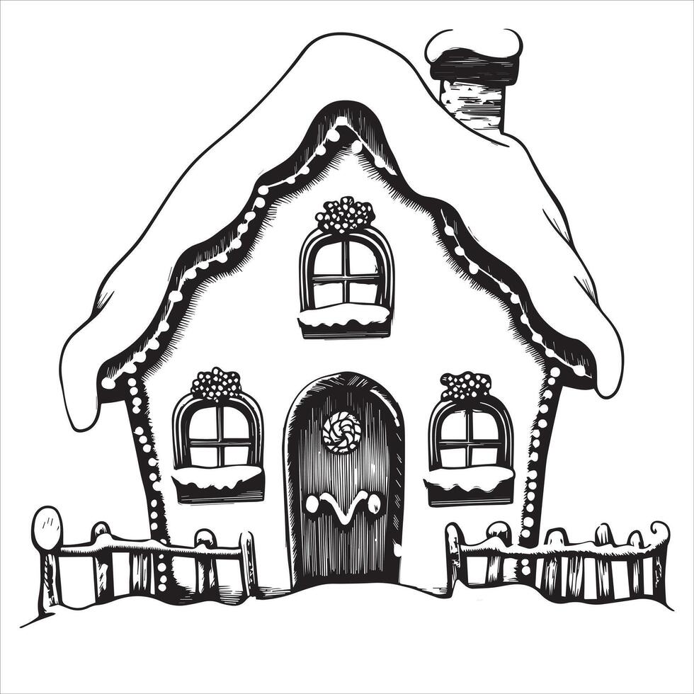 Gingerbread House Cookie Dough Art with a Smile vector