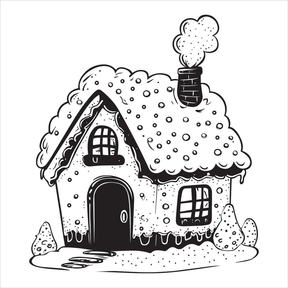 Gingerbread House Cookie Dough in Winter Wonderland Design vector