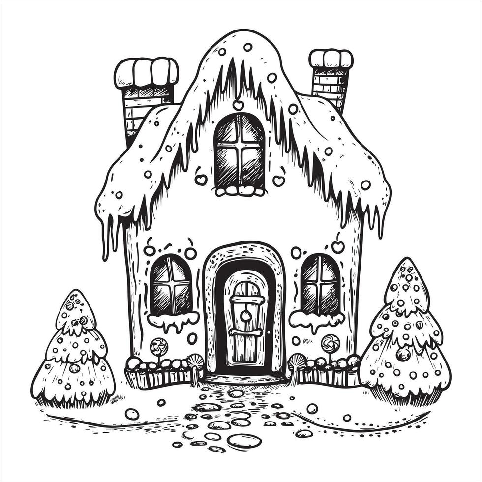 Gingerbread House Cookie Dough with a Sweet Touch vector