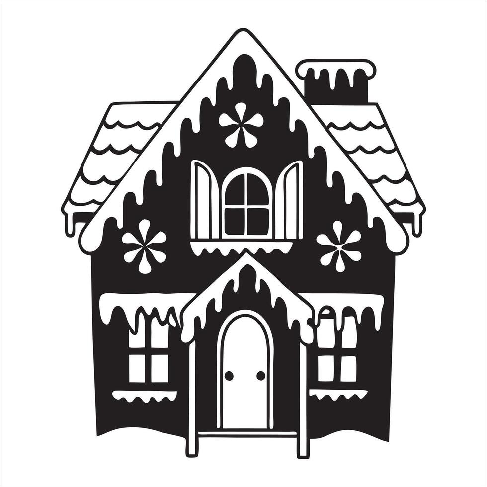 Gingerbread House Cookie Dough in a Magical World vector
