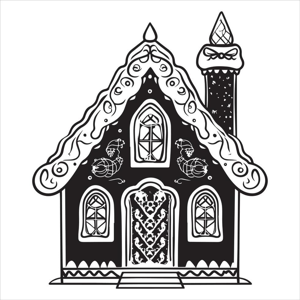 Gingerbread House Cookie Dough in a Snowy Wonderland vector