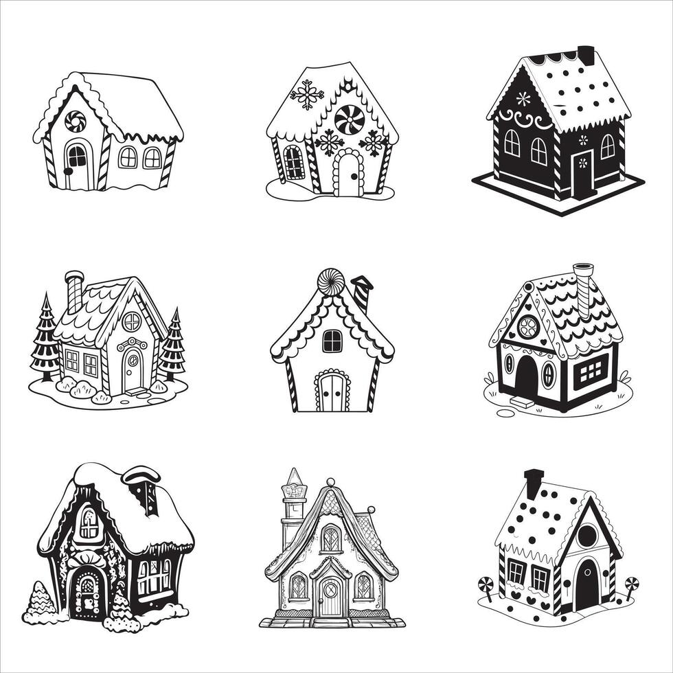Magical Gingerbread House Cookie Dough Design Bundle vector
