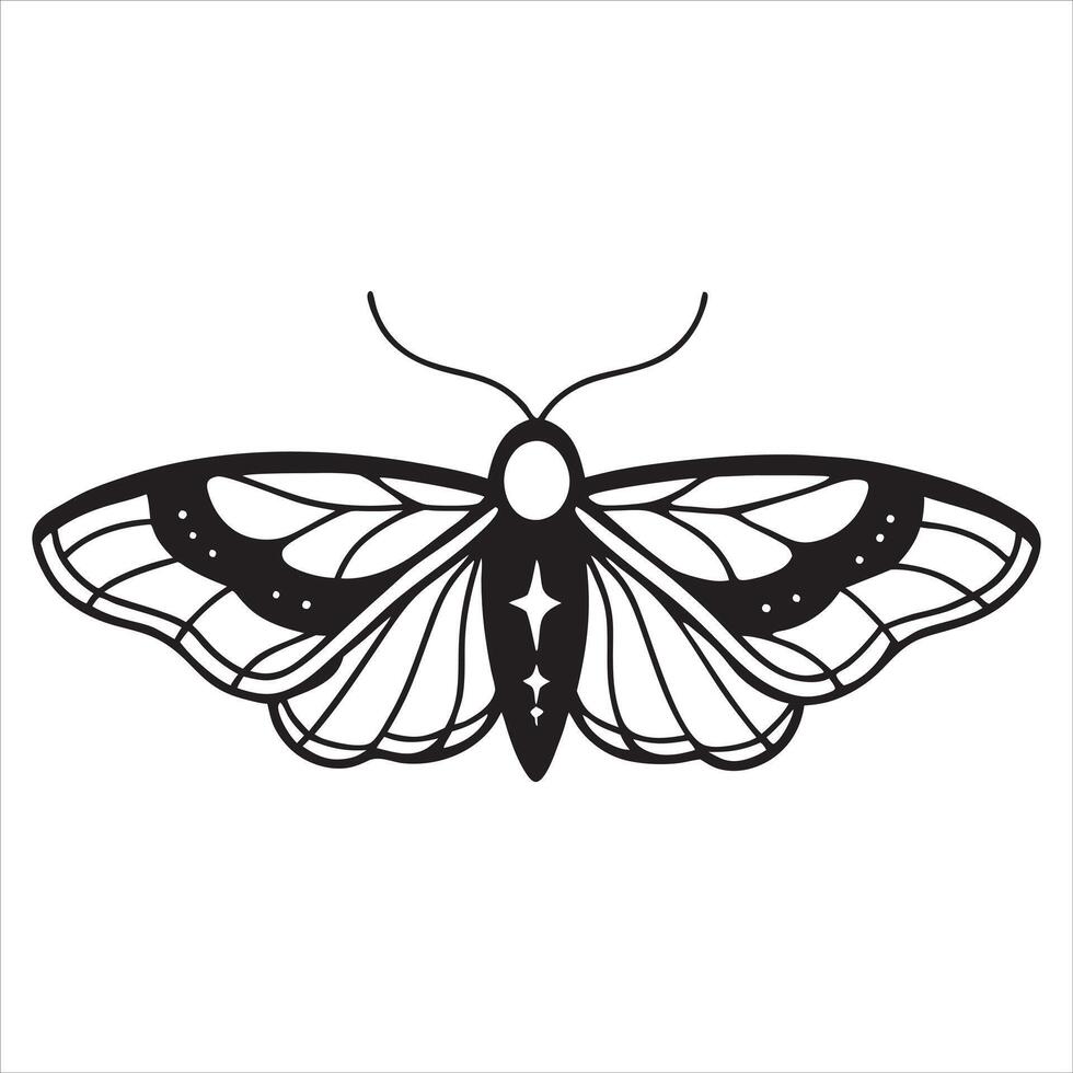 Enchanting Black and White Moth Design vector
