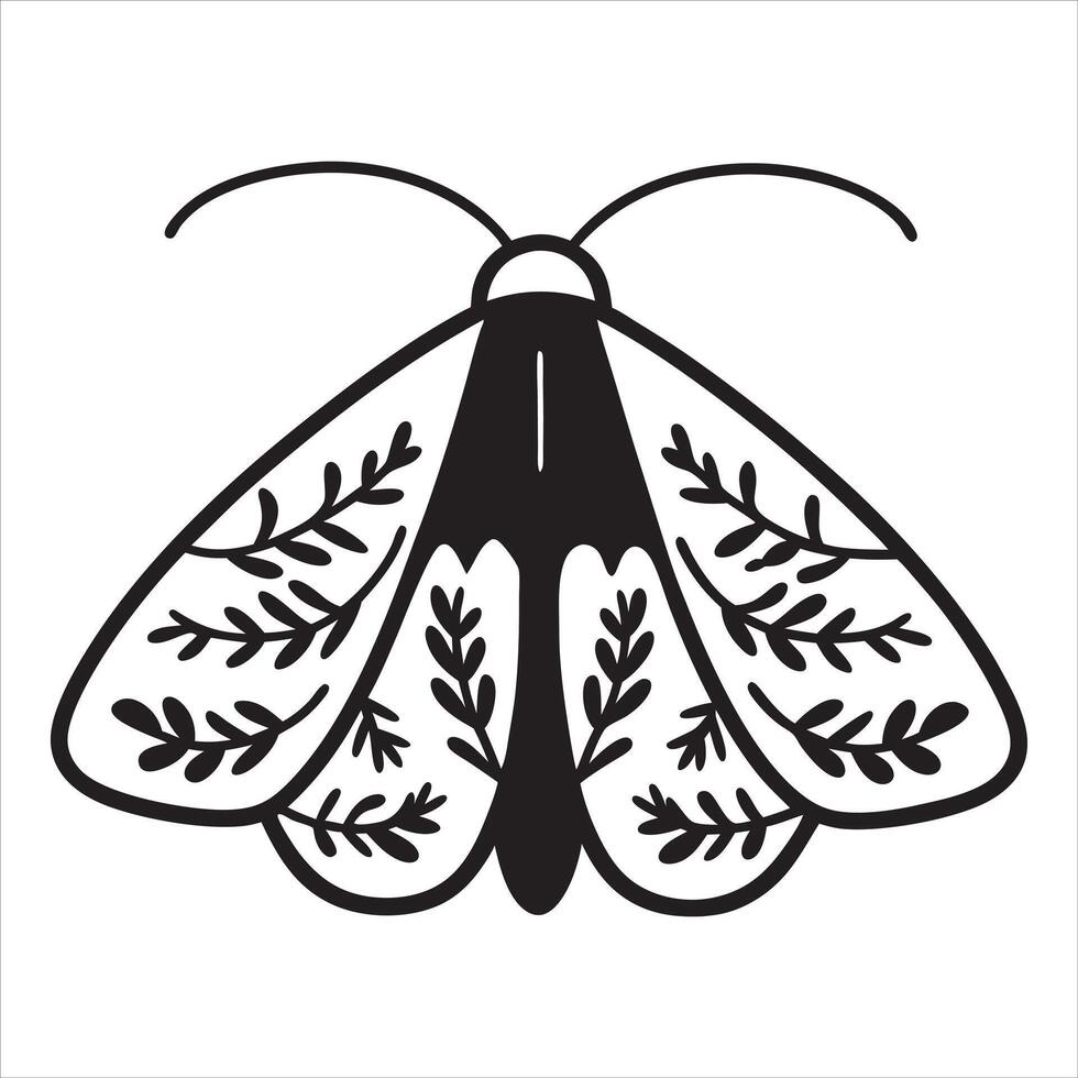 Mysterious Black and White Moth Design vector