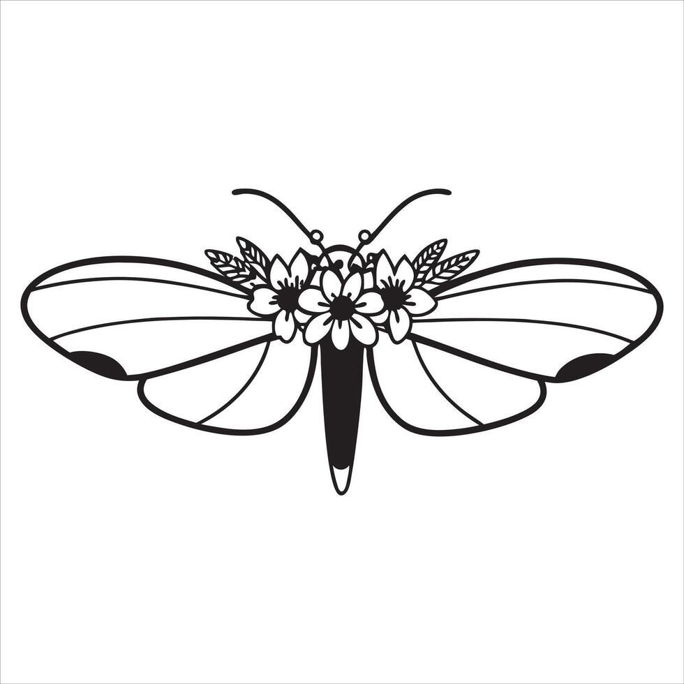 Mesmerizing Black and White Moth Artwork vector